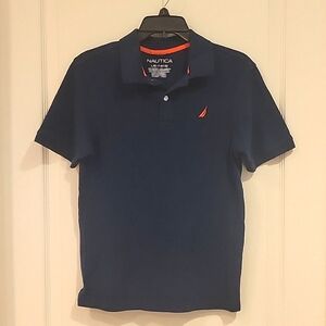 2 for $12. Boy's Nautica polo shirt. Navy blue with coral logo. Large (14/16).